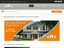 Tablet Screenshot of hotspringshomerentals.com